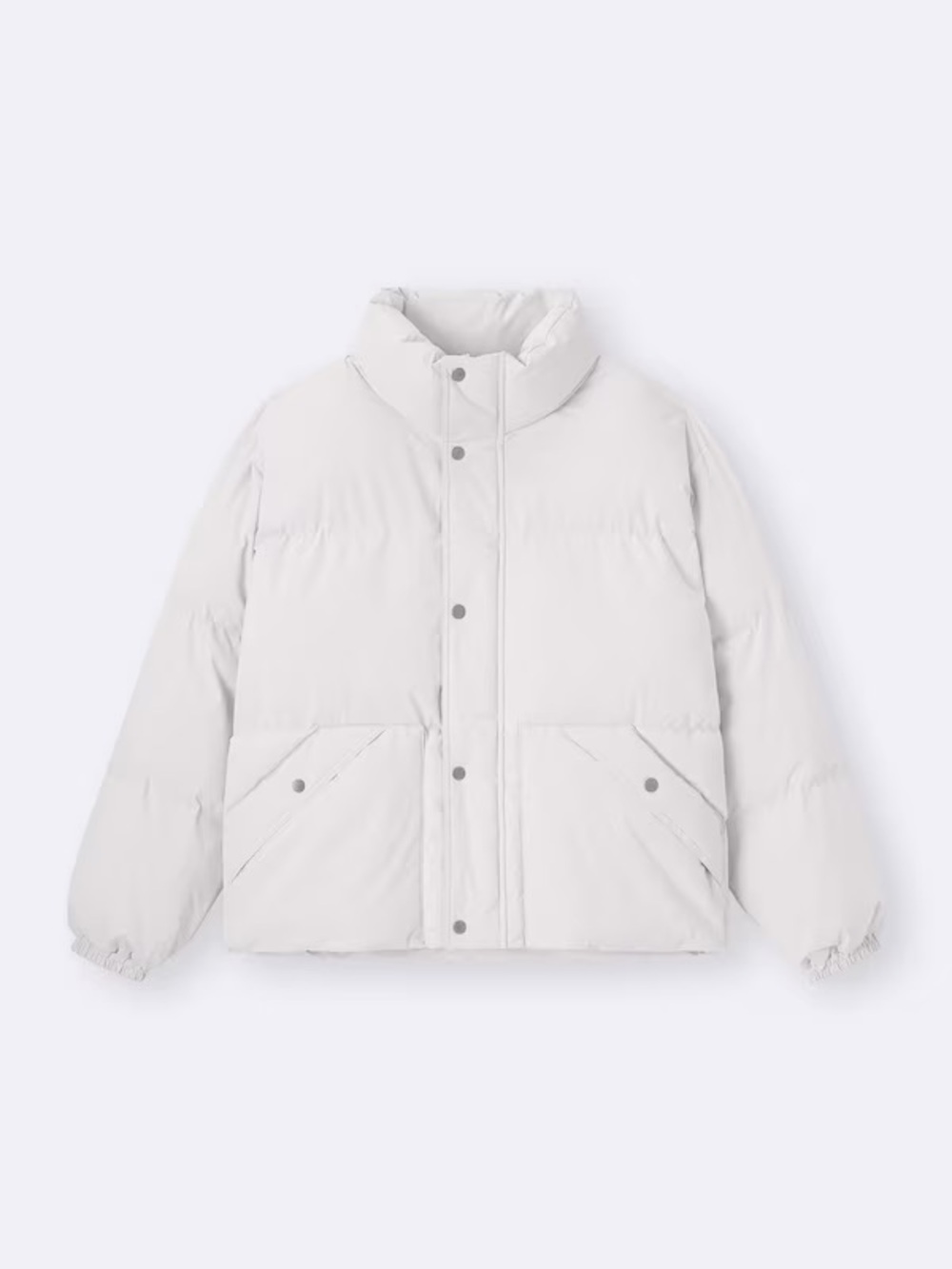 Puffer Jacket in Light Gray white